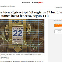 El sector tecnolgico espaol registra 55 fusiones y adquisiciones hasta febrero, segn TTR